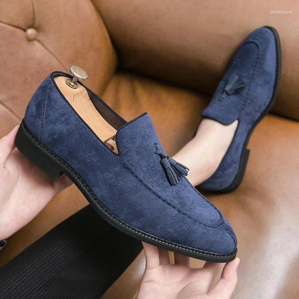 Chaussures décontractées Men de printemps en daim en daim slip à glisser en cuir confortable pour les hommes à conduite à conduite moccasin de conduite