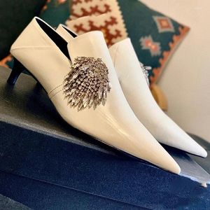 Casual schoenen Springstijl Pumps puntige teen stiletto hoge hakken kristal mode vrouwen verkopen luxe design chaussure femme