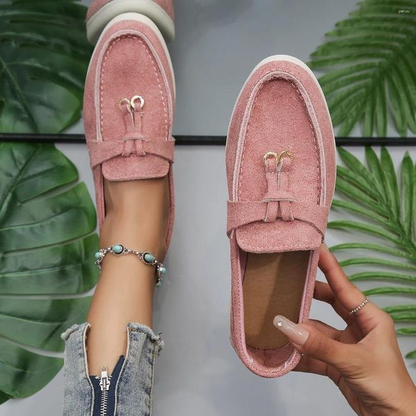 Zapatos informales Spring Summer Molfates transpirables para mujeres Plataforma de cuero Mocón de cuña Moccasines Damas Vulcanizadas 43