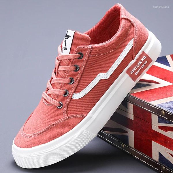 Zapatos casuales primavera verano clásico clásico rojo zapatillas vulcanizadas hombres transpirables planos de hombres evidentes livianos livianos