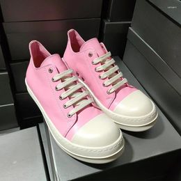 Zapatos informales Spring Summer Summer's Lace-Up Flat Pink Pareja de grano completo Gran tamaño 11 12 13 COOO Boy All-Match Sneakers