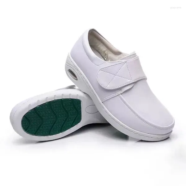 Zapatos casuales Mocasines antideslizantes con suela suave y cuña con cojín de aire blanco para primavera para mujer