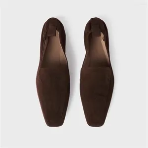 Chaussures décontractées orteils carrés plats concis concises réconfort de confort slip on solide combinaison combinaison colorée correspondant