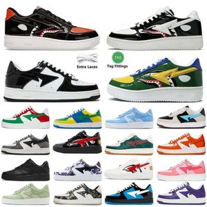 Casual schoenen Sta SK8 Low heren Sneakers Lakleer Shark Zwart Wit Rood Blauw Groen Oranje Camouflage Skateboarden joggen Sports Star Trainers 36-45