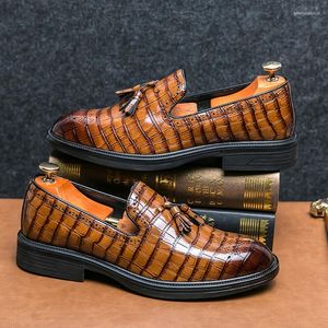 Casual schoenen straatstijl lederen loafers mannen comfortabele heren boot flats modemerk man drive veelzijdige jurk schoenen