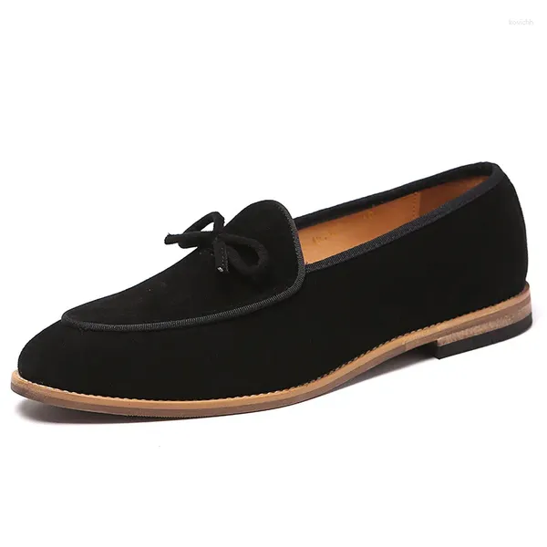 Zapatos casuales de gamuza de gamuza de cuero loafer tassel masculino hombre de fiesta de la boda Zapatos hombre