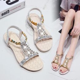 Casual schoenen zomer 2024 steentjes sandalen voor vrouw schoeisel plat rubber dames originele h Korea sandaal Aziatische grootte groothandel vip f