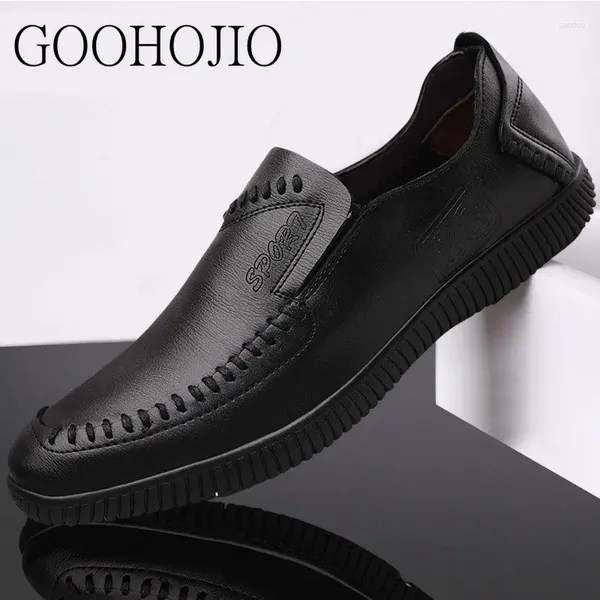 Zapatos informales Summer Autumn Otoño Concise Concise Cow Bool Boot Boat Flat Boat impermeable para el trabajo