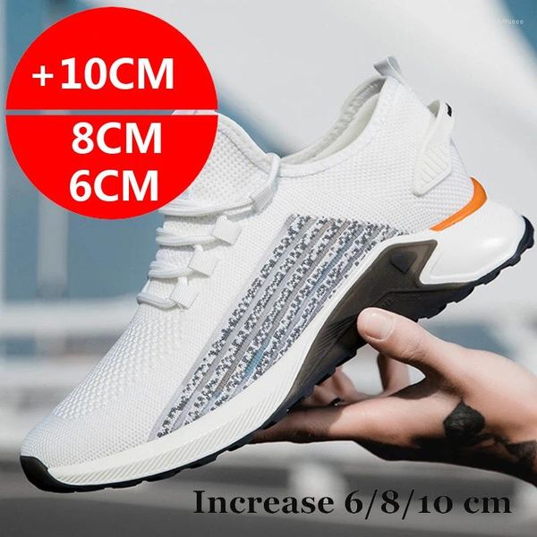 Zapatos informales, zapatillas de deporte transpirables de verano para hombre, elevador de 8cm y 6cm, aumento de altura para la vida diaria masculina vulcanizada