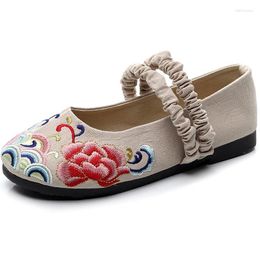 Chaussures décontractées Summer Broidered Womens Jelly Bottom littérature Art Coton et pêcheur Women Designer Sneakers Femme