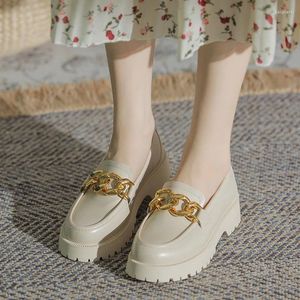 Chaussures décontractées Summer dames oxfords Femme Round Toe Clogs Platforms All-Match Femme Moccasin British Style Flats Mandis avec fourrure Casu