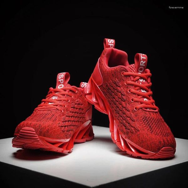 Zapatos casuales Amantes de verano corriendo malla Mesh Breatable Fashion Dragon Scale zapatillas de deporte suave liviano cómodo al aire libre rojo