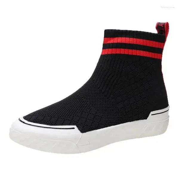 Chaussures décontractées d'été pour hommes, chaussettes tricotées, hauts, tendance Hip Hop, baskets de styliste, bottines augmentées, A20