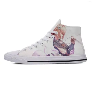 Zapatos casuales de verano mujeres hombres anime violeta evergarden kwaii moda lienzo liviano tablero clásico