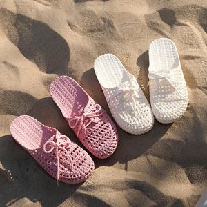 Baotou – chaussures décontractées d'été pour femmes, sandales antidérapantes et pantoufles à trous creux, pour la maison, l'intérieur et l'extérieur, paresseux, plage