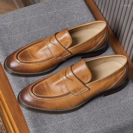Zapatos casuales Sessessful Men's debe obtener mocasines de negocios de negocios de cuero de cuero de alta gama