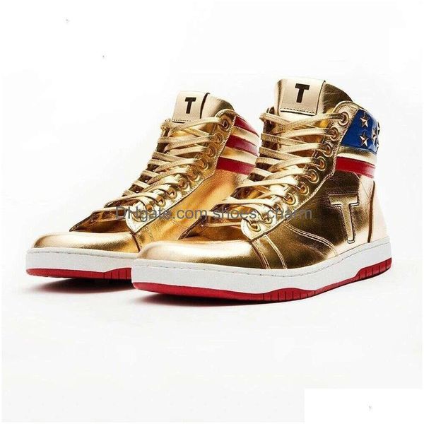 Chaussures décontractées T Trump Baskets The Never Surrender High-Tops Designer 1 Ts Gold Custom Hommes Outdoor Confort Sport Trendy Lace-Up Outdo Dhjfg