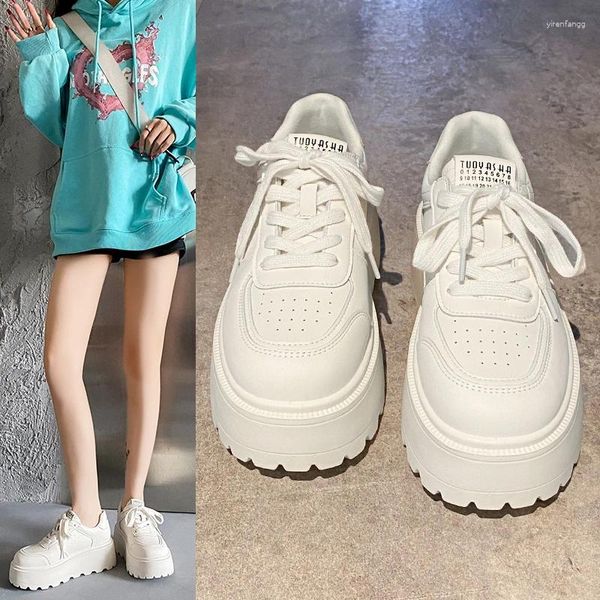Zapatos informales Tablero inferior grueso Mujer 2024 Primavera Verano Pastel de esponja Moda Ocio Pequeña marea blanca