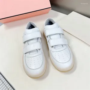 Casual Schoenen Dikke Zool Vrouwen Merk Echt Leer Lace Up Ademende Sneakers Dames Magic Tape Platform Flats Vrouwelijke Uitloper