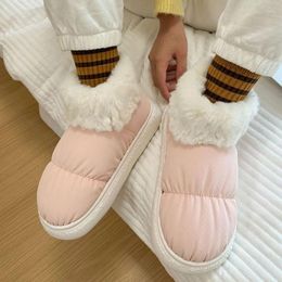 Chaussures décontractées Semelle épaisse Bottes de neige en fourrure pour femmes Super douces Garder au chaud Couples en peluche Coton à l'extérieur Unisexe Bottines imperméables antidérapantes