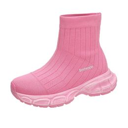 Zapatos casuales Zapatos altos de suela gruesa para mujer en primavera calcetines elásticos tejidos con mosca botas zapatos un pie deportes de coco