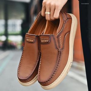 Casual schoenen Toplaag Cowhide Heren voor lente/zomer 2024 Comfortabele en zacht lederen luie loafers