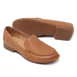 Chaussures décontractées mocassins en cuir haut de gamme faits à la main traditionnels britanniques petits sans lacet confortables pour femmes
