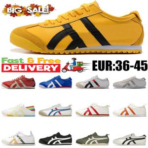 Chaussures décontractées Trainer Men Onitsukass Tigers Mexico 66 Slip-On Le lacets en cuir baskets Offs Gum Sail Silver White Yellow Green Womens Sports Trainers Gai 36-45