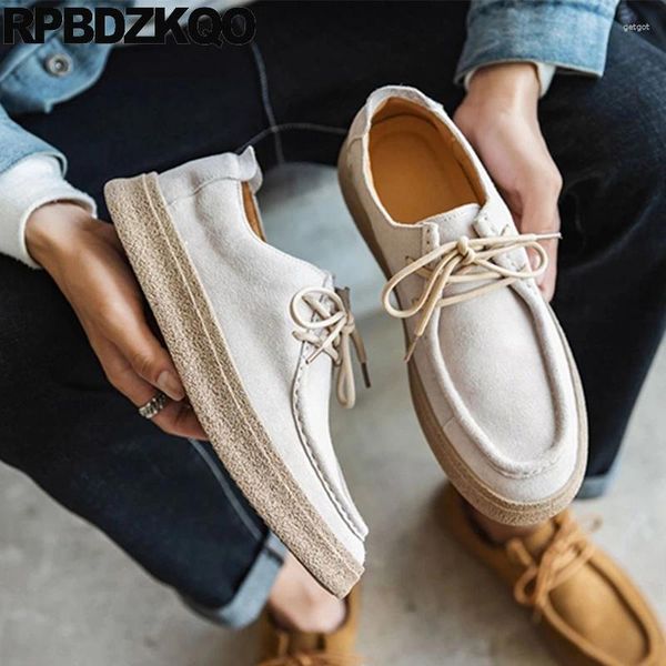 Chaussures décontractées Trainers Skate Round Toe Lace Up Athletic Flats Tending Sneakers Suede Breathable Men Wallabes Sport Brown Spring