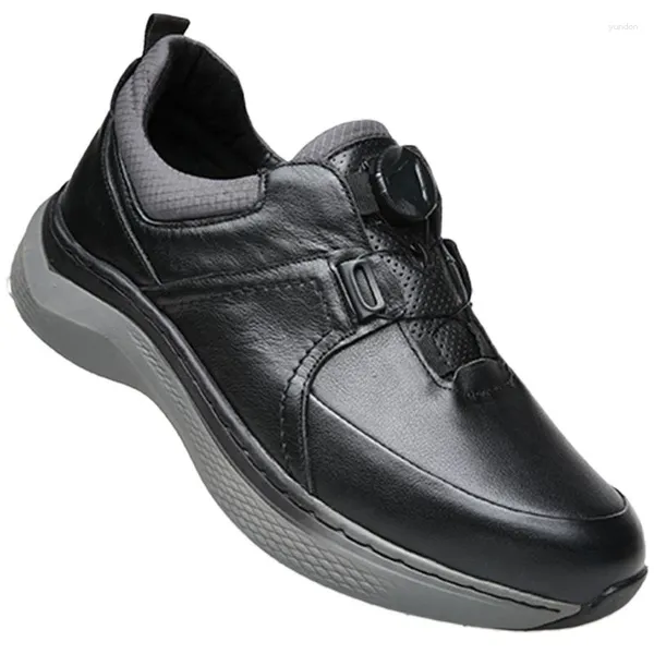 Chaussures décontractées TRENDY VÉLICATION CUIR Men Rotary Bouton paresseux Easy Wear Locs Sneelt Swnefes Streetwear Business Office Taille 45 37