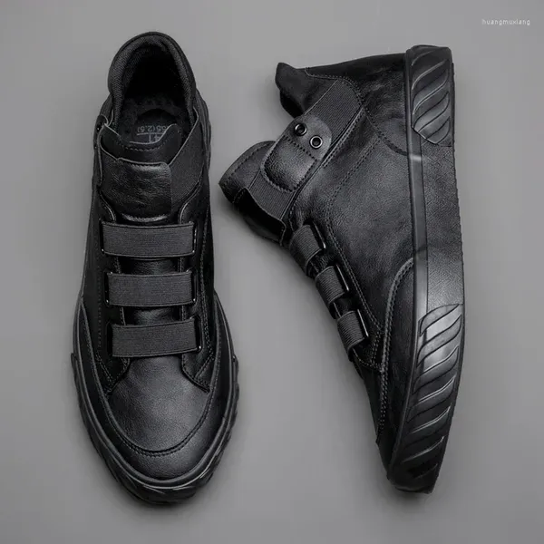 Chaussures décontractées luxe en cuir masculin tendance pour hommes