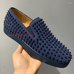 Chaussures décontractées Locs et cuir pour hommes à la mode avec des rivets bas plein d'ongles