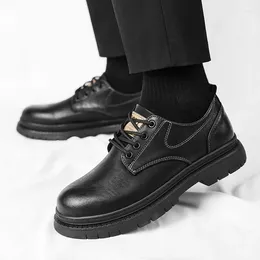 Chaussures décontractées tendance pour hommes Oxford chaussures à semelles épaisses en cuir véritable bureau affaires classique livraison gratuite