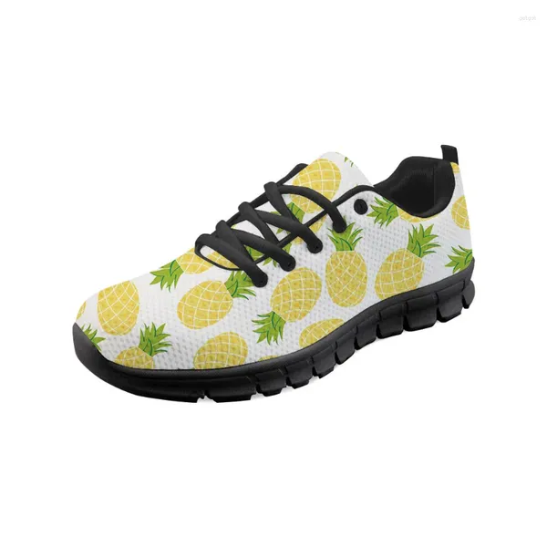 Chaussures décontractées tendance ananas Design automne femmes baskets respirant motif de fruits loisirs à lacets mode confort pour les filles
