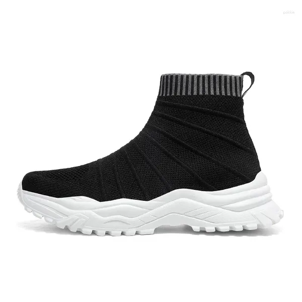 Chaussures occasionnelles chaussettes à la mode courir pour les hommes en train de mesh des baskets respirantes Femmes gymnase Jogging Unisexe High-top Couple Sports