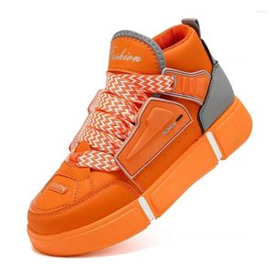 Chaussures décontractées tendance unisexe skateboard noir Orange hommes extérieur rue S baskets plates confortables femmes Skateboard