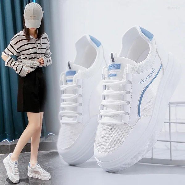 Chaussures décontractées Tendy Femmes Sneakers Mesh Summer Plate-forme respirante Running Gril Student Board Shoe Polyfoly Zapatillas de Mujer