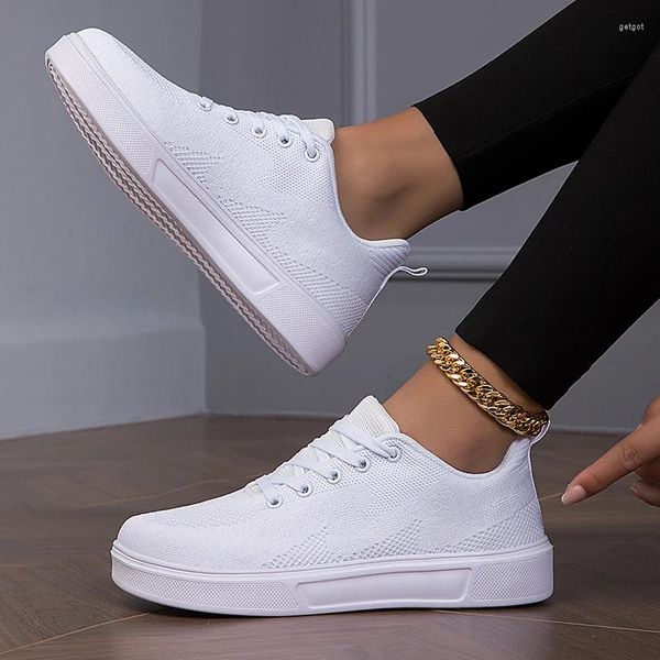 Chaussures décontractées TUINANLE baskets noires femmes maille à lacets Sport filles plates respirant blanc gros Tenis Feminino