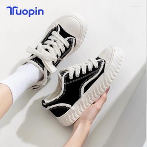 Chaussures décontractées Tuopin Spring and Summer Tolevas All Rough Edge Cookie Small White femme