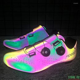 Chaussures décontractées Unisexe Road Cycling non glissé MTB Professionnel autoprocartre Fluorescent Sports Sports Shoe