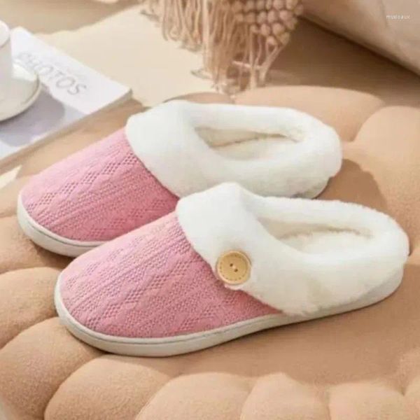 Chaussures décontractées Unisexe Slip on Fuzzy House Slippers Memory Foam Sfrdoor Outdoor Cought Warm Bounk With Faux Fur Ligned 2024