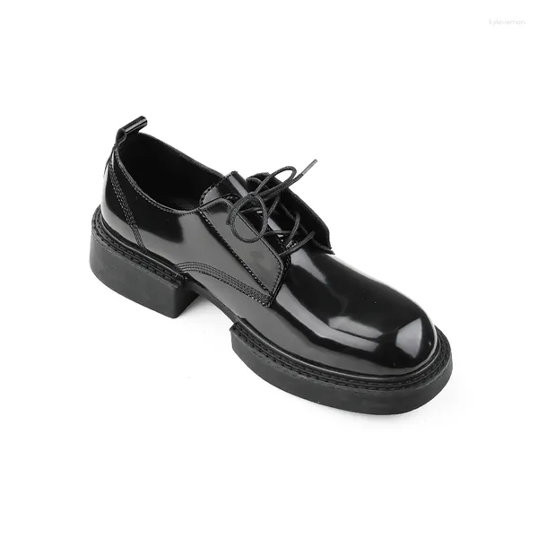 Chaussures occasionnelles Us Taille des hommes brillant noir épaisseur épaisse jeune homme à lacets Business Oxfords Basic