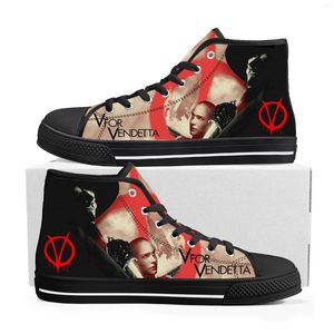 Chaussures décontractées V pour Vendetta Movie High Top Sneakers Mens pour adolescents pour adolescents pour adolescents