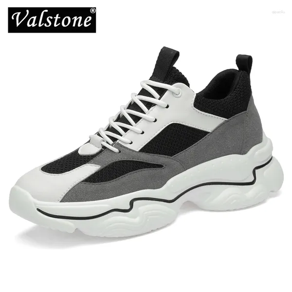 Chaussures décontractées Valstone 6-8cm hommes augmente les baskets Femme Femme ascenseur à l'intérieur des loisirs talon caché Unisexe Hauteur augmentant les chaussures Eva Sole