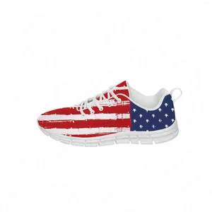 Chaussures décontractées Vintage American Flag USA Sneakers Mens Mens Tomens pour adolescents pour femmes Roule de tissu en tissu léger respirant