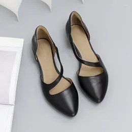 Chaussures décontractées Vintage Cow Hide's Femme Pointed-Toe Elegant authenine Great Le cuir Sandals Pigshin Interior 616-12