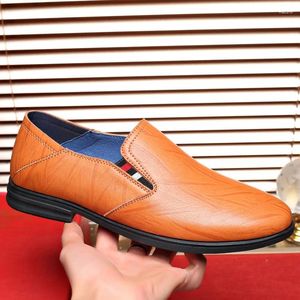 Chaussures décontractées Vintage hommes causaux Véritable mocassins pour hommes en cuir confort