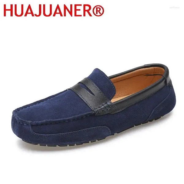 Chaussures décontractées Vintage hommes sans lacet hommes chaussures plates en daim mâle respirant confortable mocassins mode homme chaussures grande taille