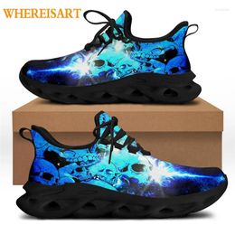 Chaussures décontractées Where Isart 2024 Brand de mode Design Blue Skull Teen Boys Cool Flex Control Sneaker Noir Sweet Running Footwear