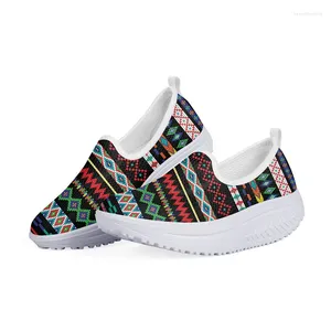 Chaussures décontractées Where Isart African Tribe Flower Flower Flors Flats Platform Mesh Hauteur Augmentation des femmes d'été Sneakers Ladies Zapatos